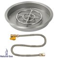 American Fireglass American Fireglass SS-RSPMKIT-N-19 19 in. Round Stainless Steel Drop-In Pan with Match Light Kit - Natural Gas SS-RSPMKIT-N-19